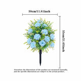Maxbell Artificial Rose Flower with Ground Spikes Fake Plant for Yard Farmhouse Party Blue