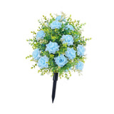Maxbell Artificial Rose Flower with Ground Spikes Fake Plant for Yard Farmhouse Party Blue