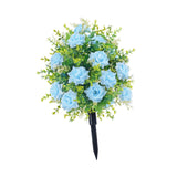 Maxbell Artificial Rose Flower with Ground Spikes Fake Plant for Yard Farmhouse Party Blue