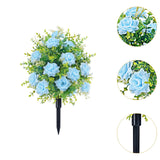 Maxbell Artificial Rose Flower with Ground Spikes Fake Plant for Yard Farmhouse Party Blue