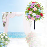 Maxbell Artificial Rose Flower with Ground Spikes Fake Plant for Yard Farmhouse Party Multicolor