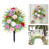 Maxbell Artificial Rose Flower with Ground Spikes Fake Plant for Yard Farmhouse Party Multicolor