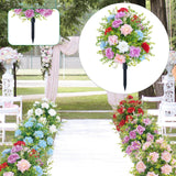Maxbell Artificial Rose Flower with Ground Spikes Fake Plant for Yard Farmhouse Party Multicolor