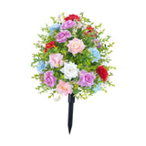Maxbell Artificial Rose Flower with Ground Spikes Fake Plant for Yard Farmhouse Party Multicolor