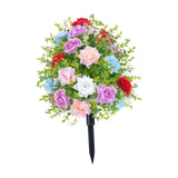 Maxbell Artificial Rose Flower with Ground Spikes Fake Plant for Yard Farmhouse Party Multicolor