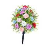 Maxbell Artificial Rose Flower with Ground Spikes Fake Plant for Yard Farmhouse Party Multicolor