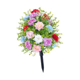 Maxbell Artificial Rose Flower with Ground Spikes Fake Plant for Yard Farmhouse Party Multicolor