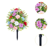 Maxbell Artificial Rose Flower with Ground Spikes Fake Plant for Yard Farmhouse Party Multicolor