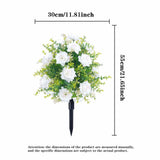 Maxbell Artificial Rose Flower with Ground Spikes Fake Plant for Yard Farmhouse Party White