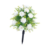 Maxbell Artificial Rose Flower with Ground Spikes Fake Plant for Yard Farmhouse Party White