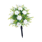 Maxbell Artificial Rose Flower with Ground Spikes Fake Plant for Yard Farmhouse Party White