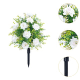 Maxbell Artificial Rose Flower with Ground Spikes Fake Plant for Yard Farmhouse Party White