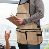 Maxbell Gardening Apron with Multiple Pocket Artist Painting Apron for Lab Work Chef