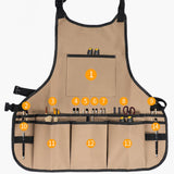 Maxbell Gardening Apron with Multiple Pocket Artist Painting Apron for Lab Work Chef