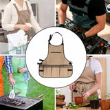 Maxbell Gardening Apron with Multiple Pocket Artist Painting Apron for Lab Work Chef