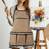 Maxbell Gardening Apron with Multiple Pocket Artist Painting Apron for Lab Work Chef