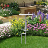 Maxbell Garden Hose Guide Spike Heavy Duty Water Hose Holder Stand Outside Hose Reel Metal Turntable
