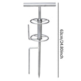 Maxbell Garden Hose Guide Spike Heavy Duty Water Hose Holder Stand Outside Hose Reel Metal Turntable