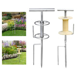 Maxbell Garden Hose Guide Spike Heavy Duty Water Hose Holder Stand Outside Hose Reel Metal Turntable