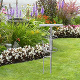 Maxbell Garden Hose Guide Spike Heavy Duty Water Hose Holder Stand Outside Hose Reel Metal Turntable