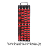 Maxbell Socket Organizer Retention Tray Drive ABS Tools for Home Workshop red