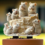 Maxbell 2D Mice and Cheese Ground Stake Outdoor Decor for Lawn Flower Pot Front Yard