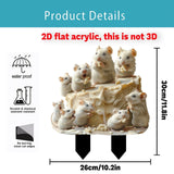 Maxbell 2D Mice and Cheese Ground Stake Outdoor Decor for Lawn Flower Pot Front Yard