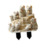Maxbell 2D Mice and Cheese Ground Stake Outdoor Decor for Lawn Flower Pot Front Yard