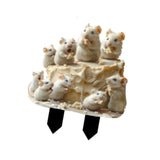 Maxbell 2D Mice and Cheese Ground Stake Outdoor Decor for Lawn Flower Pot Front Yard