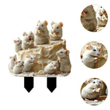 Maxbell 2D Mice and Cheese Ground Stake Outdoor Decor for Lawn Flower Pot Front Yard