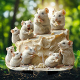 Maxbell 2D Mice and Cheese Ground Stake Outdoor Decor for Lawn Flower Pot Front Yard