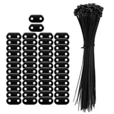 Maxbell Flat Straight Braces with Wire Ties Mounting Kit for Backyard Outside Garden 50pcs