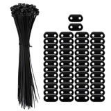 Maxbell Flat Straight Braces with Wire Ties Mounting Kit for Backyard Outside Garden 50pcs