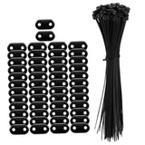 Maxbell Flat Straight Braces with Wire Ties Mounting Kit for Backyard Outside Garden 50pcs