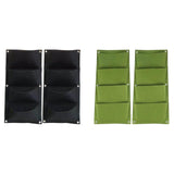 Maxbell 2Pcs Plant Planting Grow Bags Hanging Flower Pouch for Wall Vegetable Yard Black vertical