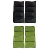 Maxbell 2Pcs Plant Planting Grow Bags Hanging Flower Pouch for Wall Vegetable Yard Black vertical