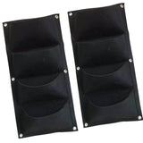 Maxbell 2Pcs Plant Planting Grow Bags Hanging Flower Pouch for Wall Vegetable Yard Black vertical