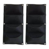 Maxbell 2Pcs Plant Planting Grow Bags Hanging Flower Pouch for Wall Vegetable Yard Black vertical