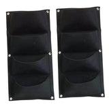 Maxbell 2Pcs Plant Planting Grow Bags Hanging Flower Pouch for Wall Vegetable Yard Black vertical