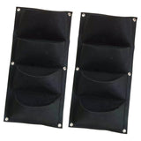 Maxbell 2Pcs Plant Planting Grow Bags Hanging Flower Pouch for Wall Vegetable Yard Black vertical
