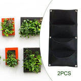 Maxbell 2Pcs Plant Planting Grow Bags Hanging Flower Pouch for Wall Vegetable Yard Black vertical