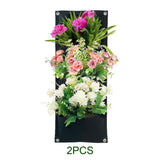 Maxbell 2Pcs Plant Planting Grow Bags Hanging Flower Pouch for Wall Vegetable Yard Black vertical