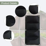 Maxbell 2Pcs Plant Planting Grow Bags Hanging Flower Pouch for Wall Vegetable Yard Black vertical