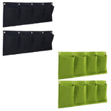 Maxbell 2 Pieces Hanging Planter Bags Horizontal Gardening Planter Pockets for Porch Black