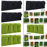 Maxbell 2 Pieces Hanging Planter Bags Horizontal Gardening Planter Pockets for Porch Black