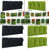 Maxbell 2 Pieces Hanging Planter Bags Horizontal Gardening Planter Pockets for Porch Black