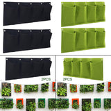 Maxbell 2 Pieces Hanging Planter Bags Horizontal Gardening Planter Pockets for Porch Black