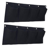 Maxbell 2 Pieces Hanging Planter Bags Horizontal Gardening Planter Pockets for Porch Black
