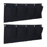 Maxbell 2 Pieces Hanging Planter Bags Horizontal Gardening Planter Pockets for Porch Black