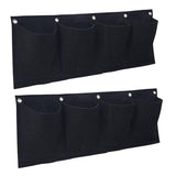 Maxbell 2 Pieces Hanging Planter Bags Horizontal Gardening Planter Pockets for Porch Black